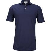 Peter Millar Solid Stretch Mesh Golf Shirts in Navy