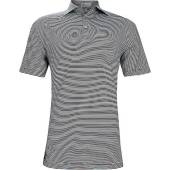 Peter Millar Hales Stripe Stretch Jersey Golf Shirts in Black with white stripes