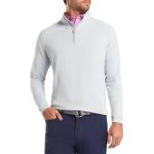 Peter Millar Perth Performance Quarter-Zip Golf Pullovers in British grey
