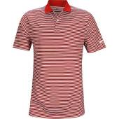 Nike Dri-FIT Victory Stripe Left Sleeve Logo Golf Shirts - Previous Season Style - ON SALE in University red with white stripes