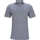 Peter Millar Featherweight Melange Stripe Golf Shirts - Previous Season Style in Navy with white stripes