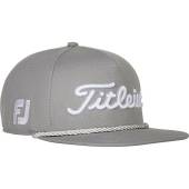 Titleist Tour Rope Flat Bill Snapback Adjustable Golf Hats in Light grey with white accents