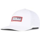 Titleist West Coast Oceanside Snapback Adjustable Golf Hats in White with charcoal and red script patch