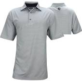 FootJoy ProDry Performance Stretch Lisle Dot Print Golf Shirts - FJ Tour Logo Available in Heather grey with navy dot print