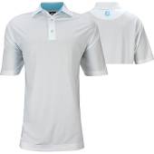 FootJoy ProDry Performance Stretch Lisle Dot Print Golf Shirts - FJ Tour Logo Available in White with light blue dot print
