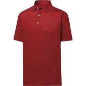 FootJoy ProDry Performance Stretch Lisle Dot Print Golf Shirts - FJ Tour Logo Available in Red with white dot print