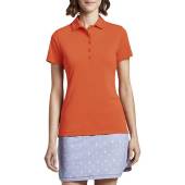 Peter Millar Women's Performance Golf Shirts in Vermillion orange