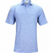 Peter Millar Dri-Release Natural Touch Melange Golf Shirts in Blue lapis