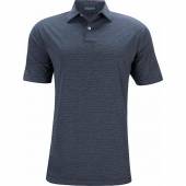 Peter Millar Crown Crafted Bullseye Wool-Blend Golf Shirts - Tour Fit in Navy with dark grey stripes