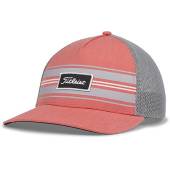 Titleist Surf Stripe Monterey Flex Fit Golf Hats in Island red with grey accents