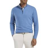 Peter Millar Crown Crafted Victory Cashmere Quarter-Zip Golf Pullovers - Tour Fit in Lunar blue