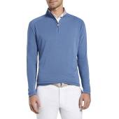 Peter Millar Crown Crafted Bullseye Precision Wool-Blend Quarter-Zip Golf Pullovers - Tour Fit in Lunar blue