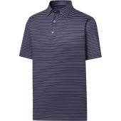 FootJoy ProDry Lisle Pinstripe Golf Shirts - FJ Tour Logo Available in Navy with white and pink stripes