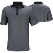 FootJoy ProDry Performance Stretch Lisle Mini Check Print Golf Shirts - FJ Tour Logo Available in Black with dark blue mini check print