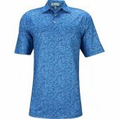 Peter Millar Jackie Performance Jersey Golf Shirts in Beta blue with allover print