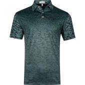 Peter Millar Sail Performance Jersey Golf Shirts in Balsam green with subtle print