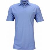 Peter Millar Crown Crafted Florence Performance Jersey Golf Shirts - Tour Fit in Lavender fog with blue print