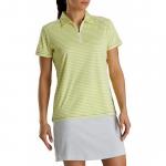FootJoy Women's Heather Stripe Zip Placket Golf Shirts - FJ Tour Logo Available