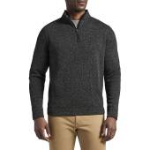 Peter Millar Crown Sweater Fleece Quarter-Zip Golf Pullovers - Previous Season Style in Black