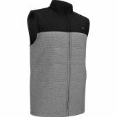 TravisMathew Zappers Full-Zip Golf Vests in Black with grey colorblock