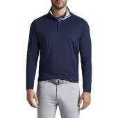Peter Millar Crown Crafted Stealth Performance Quarter-Zip Golf Pullovers - Tour Fit in Navy