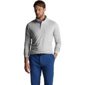 Peter Millar Crown Crafted Stealth Performance Quarter-Zip Golf Pullovers - Tour Fit in Light grey