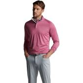 Peter Millar Crown Crafted Stealth Performance Quarter-Zip Golf Pullovers - Tour Fit in Rosewood pink