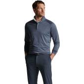 Peter Millar Crown Crafted Stealth Performance Quarter-Zip Golf Pullovers - Tour Fit in Dark grey
