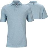 FootJoy ProDry Lisle Push Play Print Golf Shirts - FJ Tour Logo Available in Dusk blue with ink blue and white accents