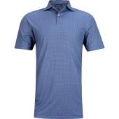 Peter Millar Crown Crafted Harmony Performance Jersey Golf Shirts - Tour Fit in Galaxy blue with subtle print
