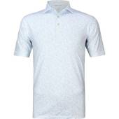 Peter Millar Dazed & Transfused Performance Jersey Golf Shirts in White with novelty print