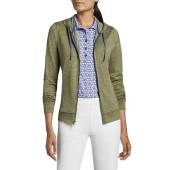 Peter Millar Women's Performance Apollo French Terry Full-Zip Casual Hoodies in Military green