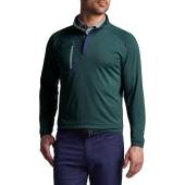 Peter Millar Forge Performance Quarter-Zip Golf Pullovers in Balsam green
