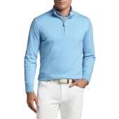 Peter Millar Crest Quarter-Zip Golf Pullovers - Previous Season Style in Island blue