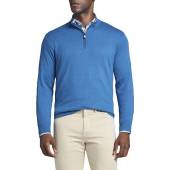 Peter Millar Crest Quarter-Zip Golf Pullovers - Previous Season Style in Nautilus blue