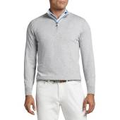 Peter Millar Crest Quarter-Zip Golf Pullovers in British grey