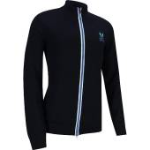 Psycho Bunny Drake Mock Full-Zip Golf Jackets in Navy with blue accents