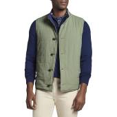 Peter Millar Spring Soft Reversible Button-Down Golf Vests in Navy reverses to green