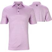 FootJoy ProDry Lisle Triple Pinstripe Golf Shirts - FJ Tour Logo Available in Lavender with pinstripe design