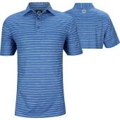 FootJoy ProDry Lisle Chalk Line Print Stretch Pique Golf Shirts - FJ Tour Logo Available in Royal blue with dove grey chalk line print