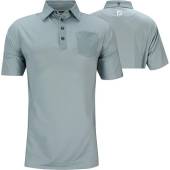 FootJoy ProDry Lisle Tonal Trim Golf Shirts - FJ Tour Logo Available in Dove grey with tonal accents