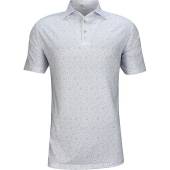 Peter Millar Florida Room Performance Jersey Golf Shirts - ON SALE in White with novelty print