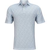 Peter Millar Dri-Release Natural Touch Penguins Golf Shirts in White with blue penguin print