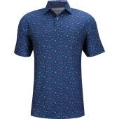 Peter Millar Dri-Release Natural Touch Just Beachy Golf Shirts in Ocean blue with novelty print