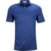 Peter Millar Canary Palms Performance Jacquard Golf Shirts in Sport navy with canary palm print