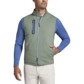 Peter Millar Hyperlight Fuse Hybrid Full-Zip Golf Vests - Previous Season Style in Safari green with blue accents