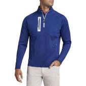 Peter Millar Hyperlight Solid Weld Hybrid Half-Zip Golf Pullovers - Previous Season Style in Sport navy with white accents