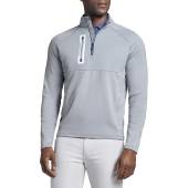 Peter Millar Hyperlight Solid Weld Hybrid Half-Zip Golf Pullovers in London grey with white accents