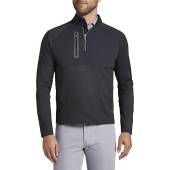 Peter Millar Hyperlight Solid Weld Hybrid Half-Zip Golf Pullovers - Previous Season Style in Black with grey accents