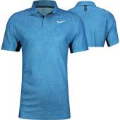 Nike Dri-FIT Tiger Woods Advanced Jacquard Golf Shirts - ON SALE in Dutch blue